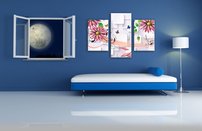 obraz na stenu 3D tapeta kvet 3 dielny