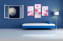 obraz na stenu 3D tapeta kvet 3 dielne