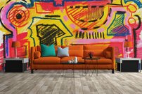 abstraktna ilustracia fototapeta interier 2