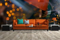 fototapeta iskry z kotucovej pily interier 1