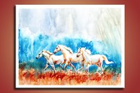 obraz na stenu biele kone 4
