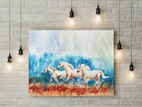 obraz na stenu biele kone 8