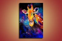 obraz na stenu farebna zirafa 1