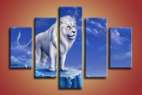 obraz na stenu biely lev 4
