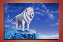 obraz na stenu biely lev 2