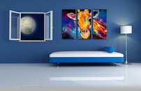 obraz na stenu farebna zirafa 4