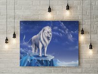 obraz na stenu biely lev 7