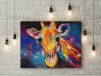 obraz na stenu farebna zirafa 5