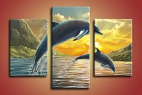 obraz na stenu dva delfiny 2