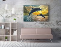 obraz na stenu dva delfiny 10