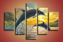 obraz na stenu dva delfiny 1