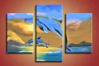 obraz na stenu delfiny v mori 2