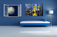 obraz na stenu zena a auto 6