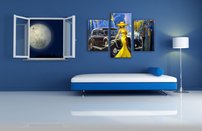 obraz na stenu zena a auto 7