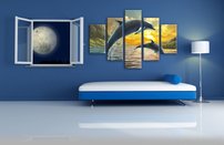 obraz na stenu dva delfiny 7