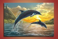obraz na stenu dva delfiny 4