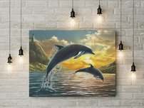 obraz na stenu dva delfiny 8