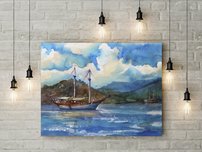 obraz malovana plachetnica 2