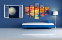 obraz na stenu malovana lodka 4