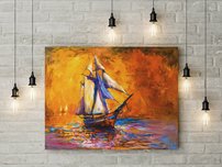 obraz na stenu ,malovana plachetnica 2