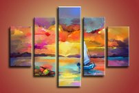 obraz na stenu malovana lodka 1