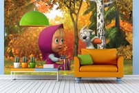 Tapeta Medveď a Maša - AN 0035